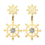 boucles oreilles gouvernail plaque or