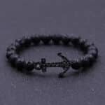 bracelet ancre brin de strass noir