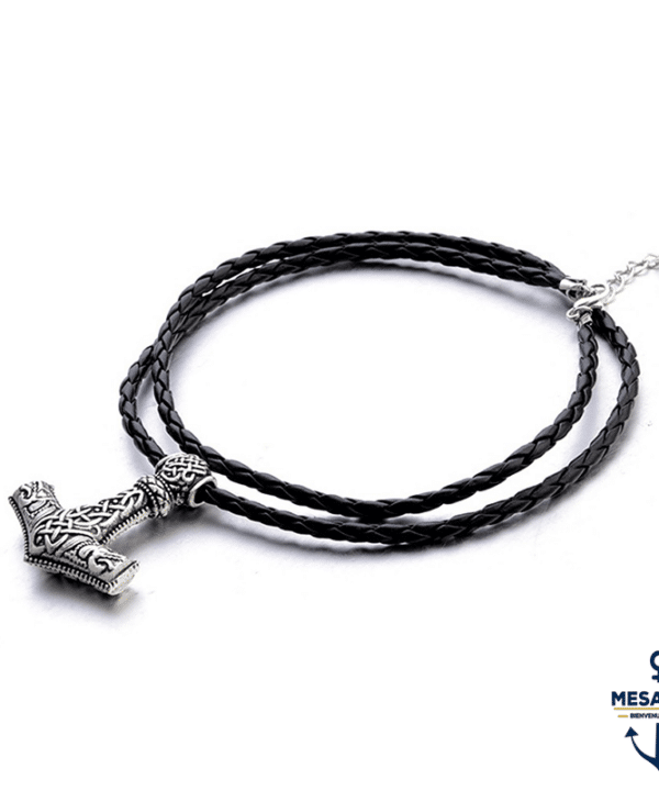 Collier-Viking-Marteau-de-Thor-Mjolnir-Couleur-Argent